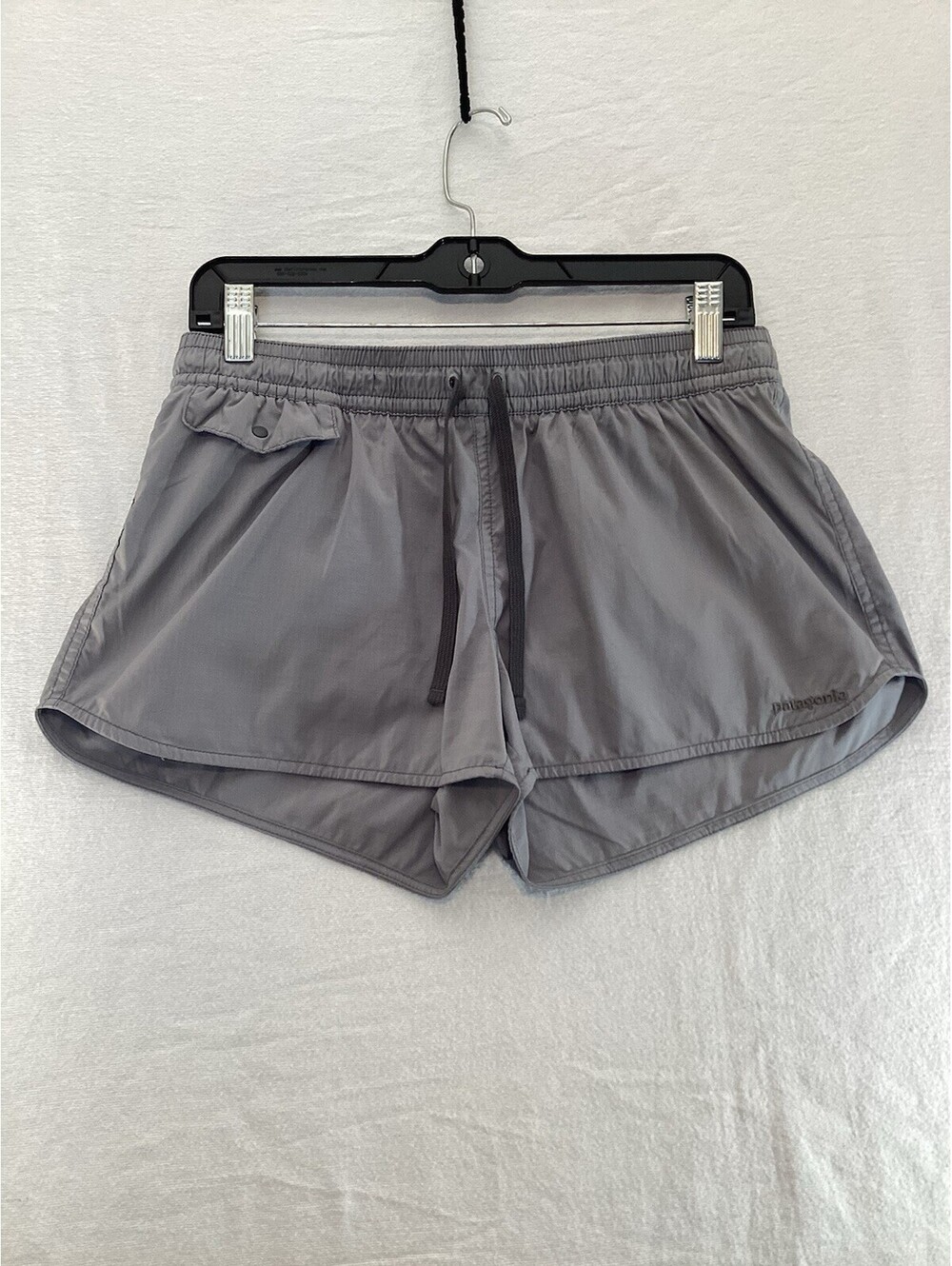 Patagonia Shorts Womens Grey Size 8 Stretch Planing Micro Mid Rise Drawstring